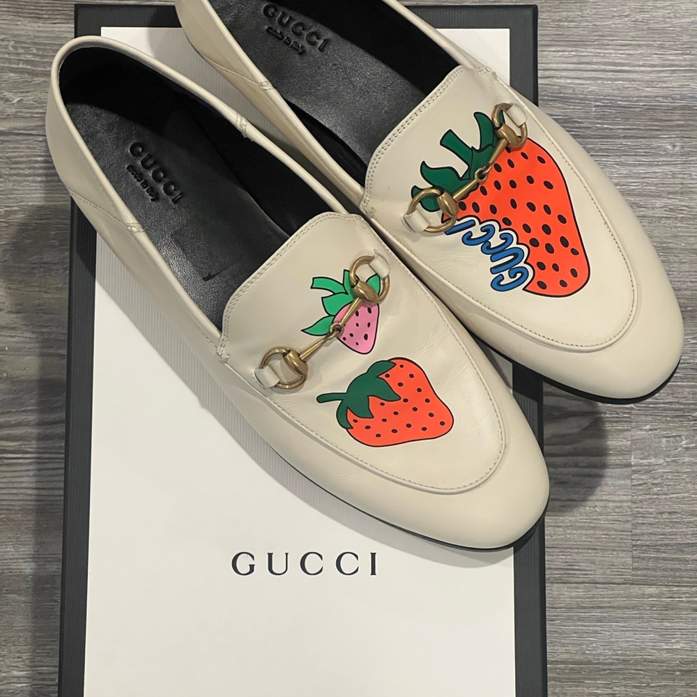 Gucci Taste Strawberry Women’s Brixton Horsebit Loafers